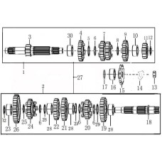 TRANSMISSION MAIN,COUNTER SHAFT