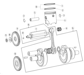 E-6 crank connecting rod assembly