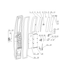 Middle door interior trimming