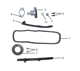 Tensioner and chain