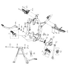 F14 前后脚蹬&全车支架组件 FOOT PEDAL&ALL BRACKETS