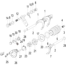 E08 GEAR SHIFT MECHANISM ASSEMBLY (变速换档机构分总成)