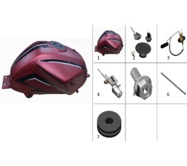 Matte claret red fuel tank
