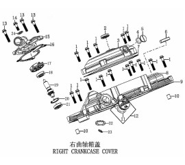 Крышка двигателя правая Крышка двигателя правая