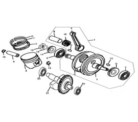 Коленчатый вал, поршень Коленчатый вал, поршень