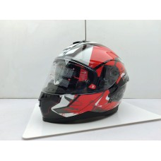 ШЛЕМ GEON 967-2 GLOSSY GRAY/RED XL (Белый/красный)