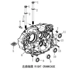 E10 右曲轴箱 RIGHT CRANKCASE