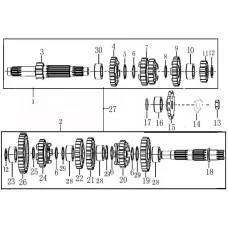 TRANSMISSION MAIN,COUNTER SHAFT