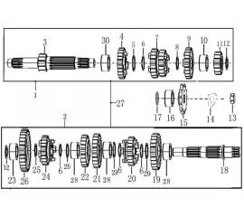 TRANSMISSION MAIN,COUNTER SHAFT