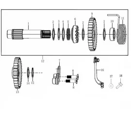 KICK STARTING SHAFT ASSEMBLY