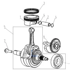 E-7 CRANK AND CONNECTIONING ROD COMPONENTS