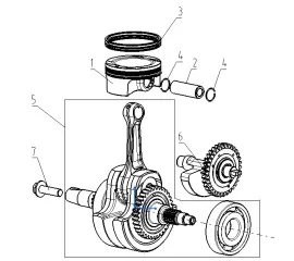 E-7 CRANK AND CONNECTIONING ROD COMPONENTS