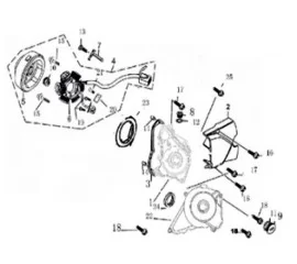 Left Crankcase Cover & Magnetic Motor