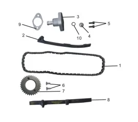 Tensioner and chain