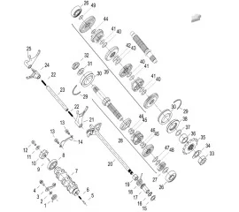 E09 GEAR SHIFT MECHANISM ASSEMBLY (变速换档机构分总成)