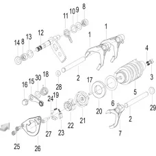 E08 GEAR SHIFT MECHANISM ASSEMBLY (变速换档机构分总成)