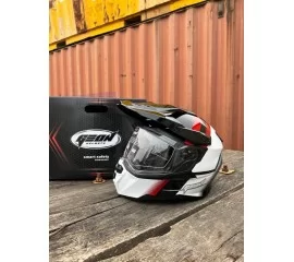 ШЛЕМ GEON 722 SHINY BLACK/WHITE-RED