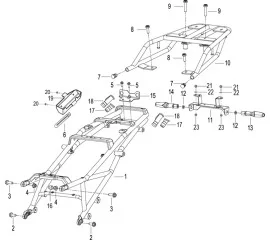 F11 后车架 FRAME ASSY.