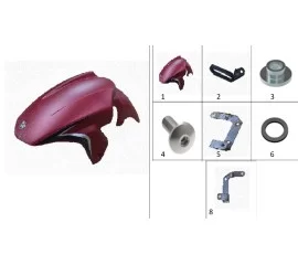 Matte claret red front fender(X1)