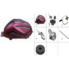 Matte claret red fuel tank