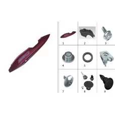 Left part,matte claret red rear cover