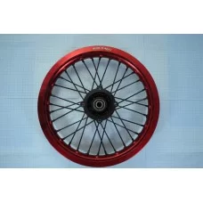 Колесо спицованное заднее 14*1,85 (красный ободок, черные спицы, черная ступица)