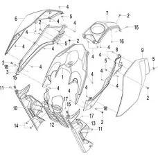 Пластик бака  Benelli TNT25