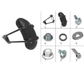 Rear auxiliary mudguard