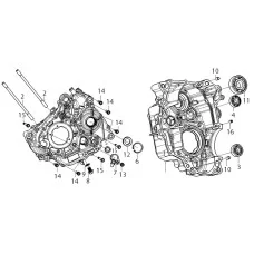 E04 左曲轴箱体部件LEFT CRANKCASE ASSY