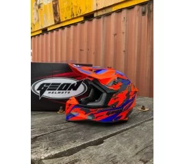 Шлем GEON 633 MX Кросс BLUE/FLUO-ORANGE